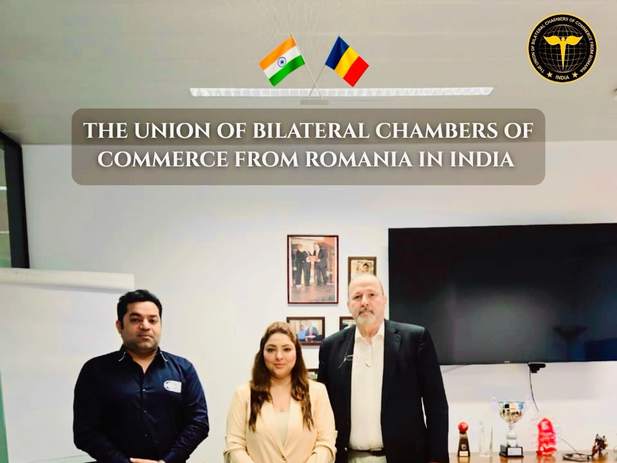 Ms. Shiva Munjal and Mr. Sahil met Mr. Gabriel Marin in Romania to explore collaboration. UBCCR continues to build meaningful India–Romania connections.