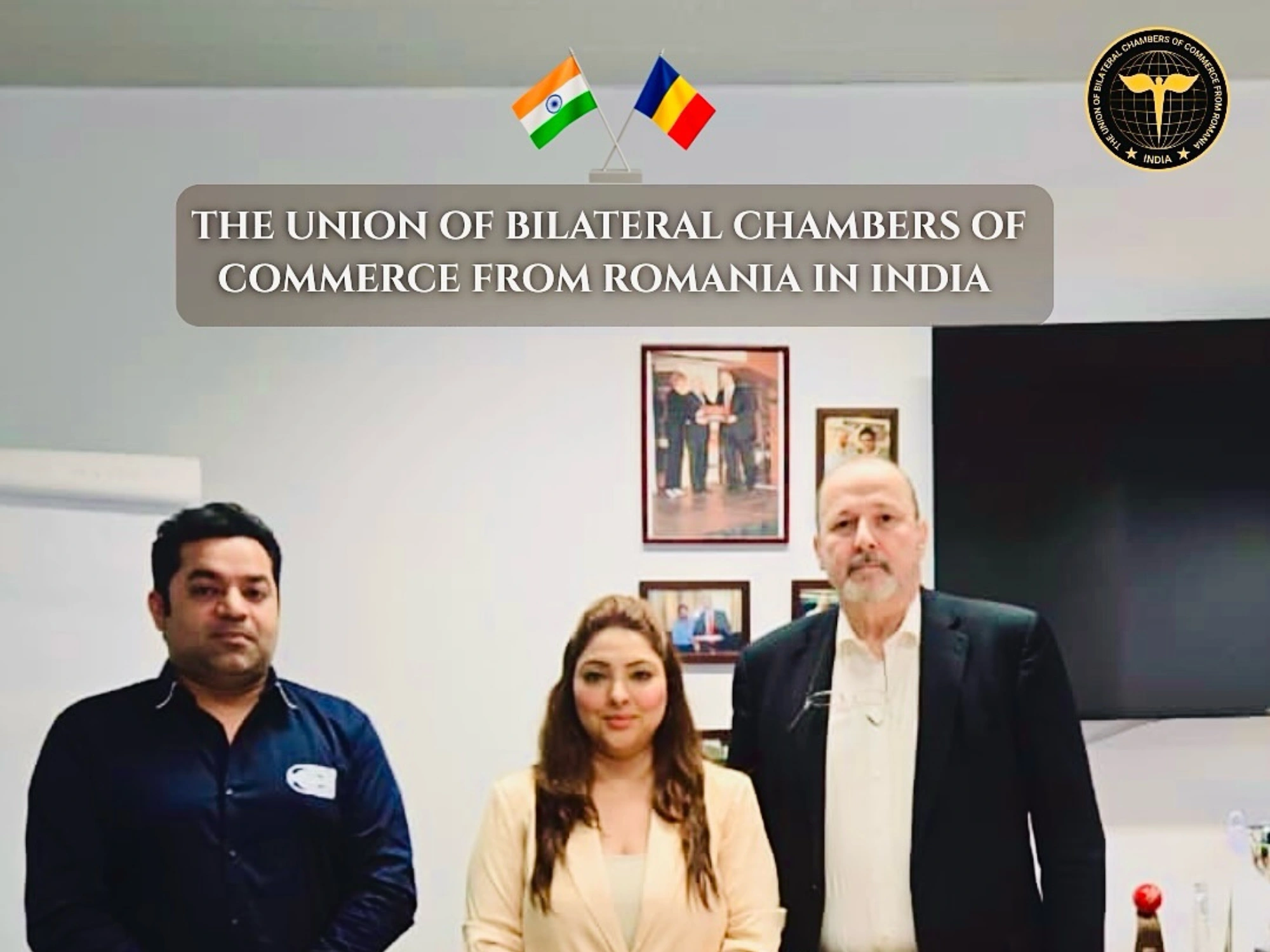Ms. Shiva Munjal and Mr. Sahil met Mr. Gabriel Marin in Romania to explore collaboration. UBCCR continues to build meaningful India–Romania connections.